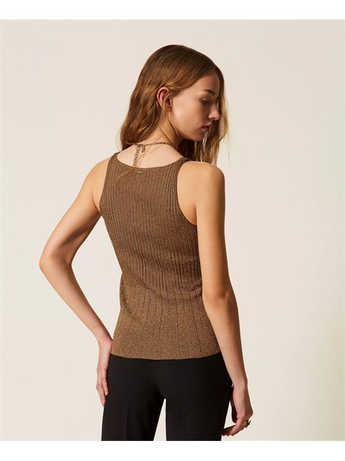 Top in maglia con lurex TWINSET | TP3041/13361